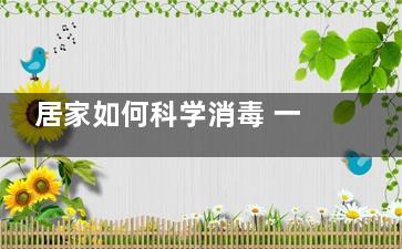居家如何科学消毒 一图了解 都需要注意什么